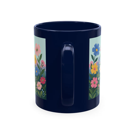 🌼🪭 The Lady Of The Grand Flower Garden Ceramic Mug – Art Deco Garden Whimsy