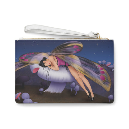 Slumbering Fairy on a Mushroom Clutch Bag