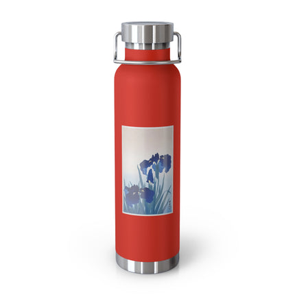 Irises by Ohara Koson Copper Vacuum Insulated Bottle, 22oz