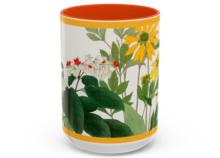 Clerodendrum & Rudbeckia Flower by Tanigami Kônan Colorful Mugs (11oz, 15oz)