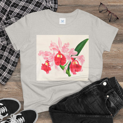 Cattleya gigas by Jean Jules Linden Women's Midweight Cotton Tee