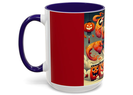 Jack-O’-Lantern Drums & The Kabuki Rabbit Colorful Mugs (11oz, 15oz)