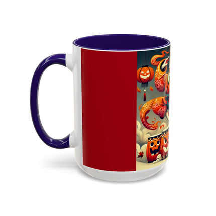 Jack-O’-Lantern Drums & The Kabuki Rabbit Colorful Mugs (11oz, 15oz)