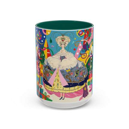🎀✨ The Christmas Court Of Joy Colorful Mug – Art Deco Holiday Fantasy