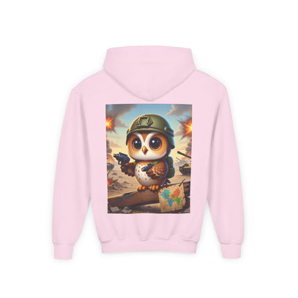 Owl on the Front Lines Youth Hooded Sweatshirt – Courage, Wisdom & Quiet Strength