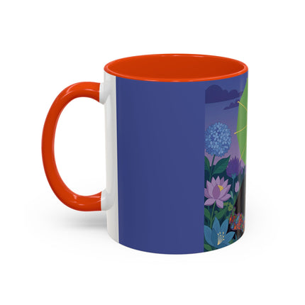 The Lady Of The Moonlit Needlework Colorful Mugs – Art Deco Crafting Elegance