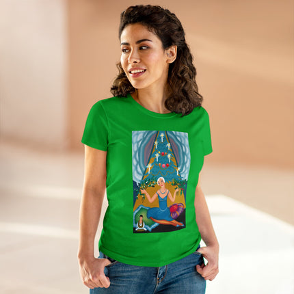 Art Deco Christmas Elegance Women's Midweight Cotton Tee