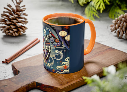 Skeleton Kabuki Performer Colorful Mugs (11oz, 15oz)