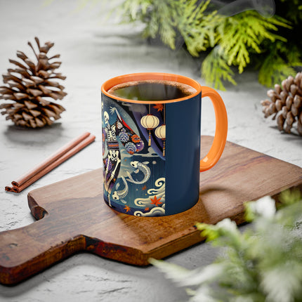 Skeleton Kabuki Performer Colorful Mugs (11oz, 15oz)