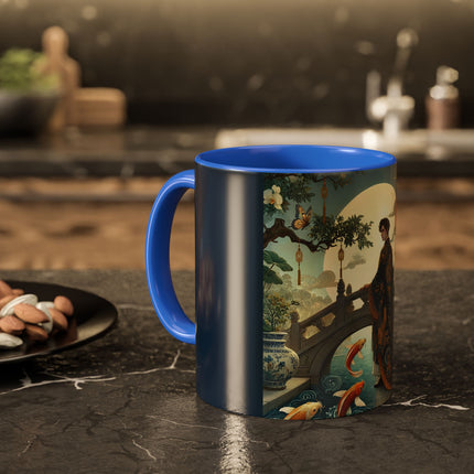 Moonlit Bridge Gentleman Colorful Mug – Imperial Serenity & Moonlit Harmony