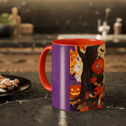 🎃🐈‍⬛ The Pumpkin Child’s Halloween Parade Colorful Mug – Whimsical Storybook Charm