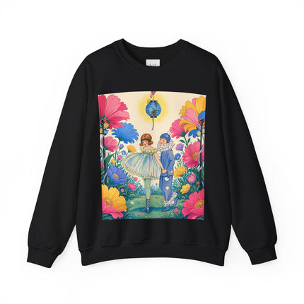 🌸🏮 The Lantern Garden Stroll Crewneck Sweatshirt – Art Deco Floral Whimsy