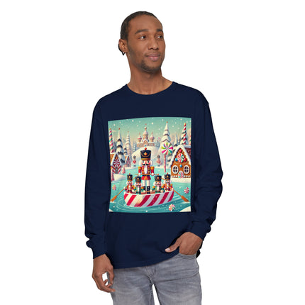Nutcracker Candy-Striped Adventure Unisex Garment-dyed Long Sleeve T-Shirt