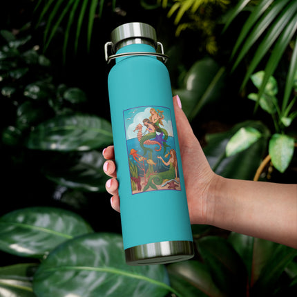 Three Mermaids with Strings of Pearls by Carlo Chiostri Copper Vacuum Insulated Bottle, 22oz