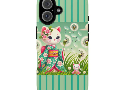 Geisha Kitten and the Dandelion Phone Cases
