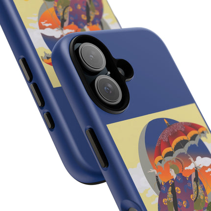 Parasol Sunset Geisha Phone Case – Elegant Twilight Grace