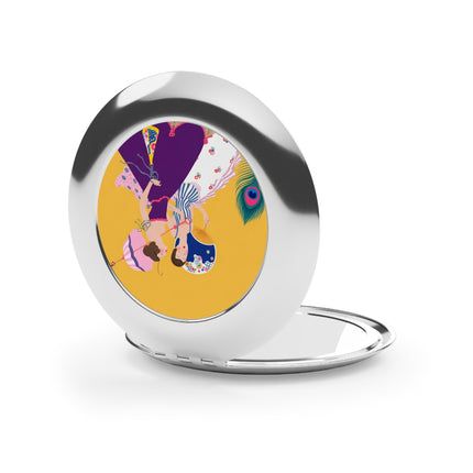 Peacock Ladies in the Garden Compact Mirror – Playful Elegance & Art Deco Charm