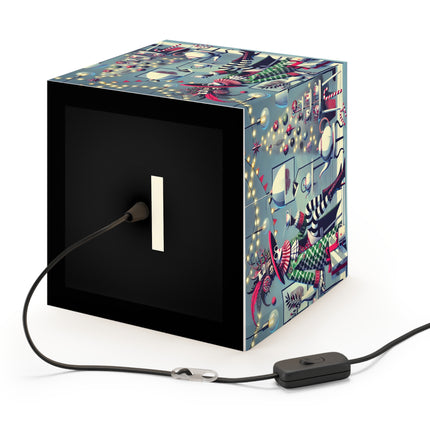 Whimsical Christmas Tea Party Light Cube Lamp