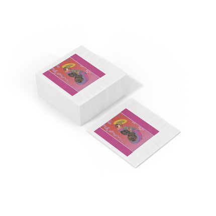 Enchanting Geisha White Coined Napkins