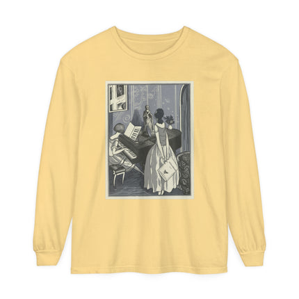 Piano et chant by Fernand Siméon Garment-dyed Long Sleeve T-Shirt