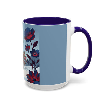 🎁🌺 The Christmas Gift Garden Stroll Colorful Mug – Art Deco Holiday Fantasy