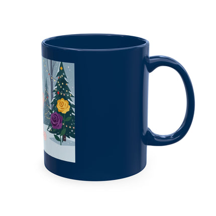 🏮🎄 The Winter Lantern Celebration Ceramic Mug – Art Deco Asian Christmas Elegance