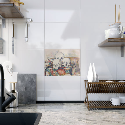 The Three Skulls by Paul Cézanne Ceramic Tile