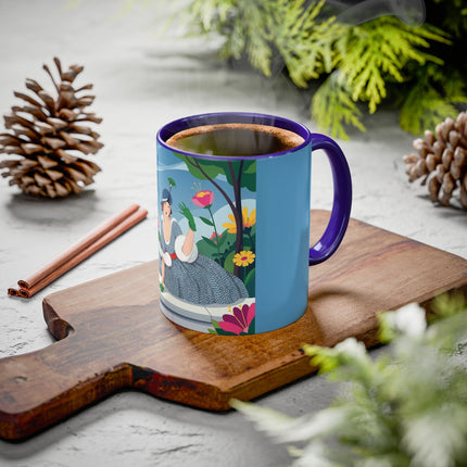 The Lady Of The Secret Garden Colorful Mugs – Art Deco Botanical Elegance