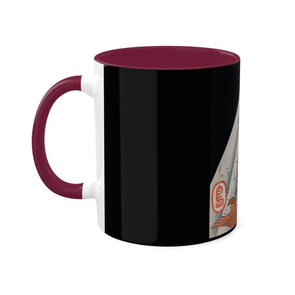 Carp Swimming up a Waterfall by Yashima Gakutei Colorful Mugs, 11oz