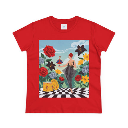 🌹🖤 The Rose Garden Dollmaker Cotton Tee – Art Deco Fashion Fantasy