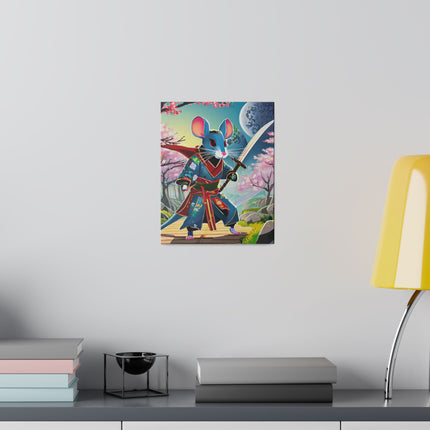 Cyber Samurai Rat Matte Canvas, Stretched, 0.75"