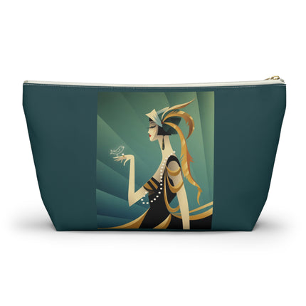 Art Deco Flapper with Bird Cosmetic Bag – Elegant Glamour & Timeless Style