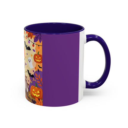 🎃🐈‍⬛ The Pumpkin Child’s Halloween Parade Colorful Mug – Whimsical Storybook Charm