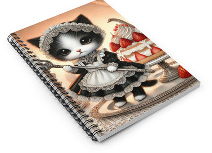 Patisserie Kitten Spiral Notebook — Ruled Line