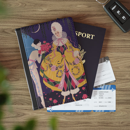 🌹🌙 The Queen Of The Midnight Roses Passport Cover – Art Deco Garden Fantasy