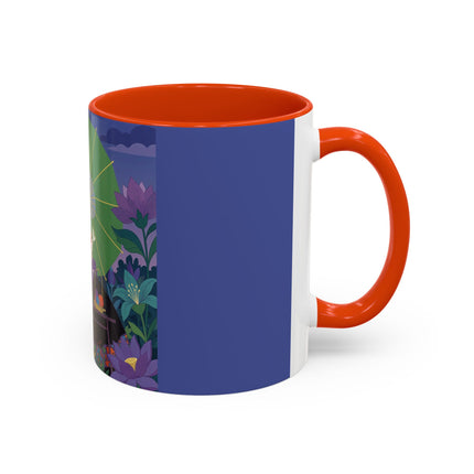The Lady Of The Moonlit Needlework Colorful Mugs – Art Deco Crafting Elegance