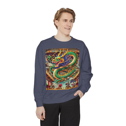Tibetan Dragon Over Kabuki Duel Sweatshirt