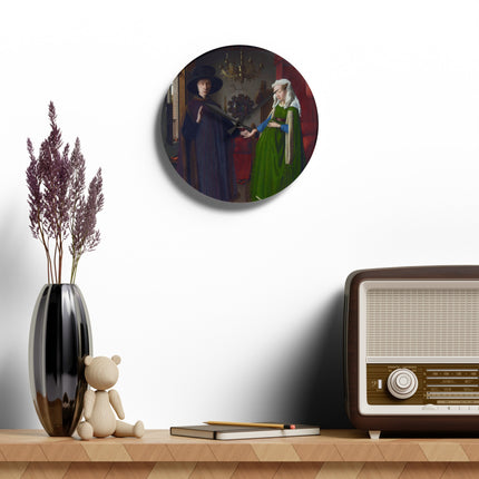 Arnolfini Portrait by Jan Van Eyck Acrylic Wall Clock, Round and Square