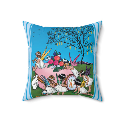 Enchanted Easter Gathering Spun Polyester Square Pillow
