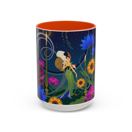 The Lady Of The Starlit Candles Colorful Mugs – Art Deco Theatrical Romance