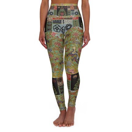 Chinois et Japonais 2 by Auguste Racinet High Waisted Yoga Leggings (AOP)