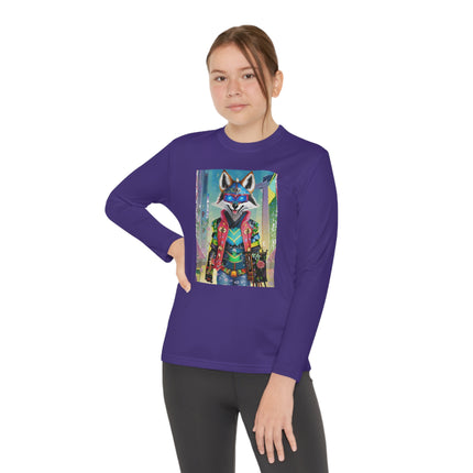 Cyber Hyena Youth Long Sleeve Competitor Tee – Neon Mischief & Futuristic Style
