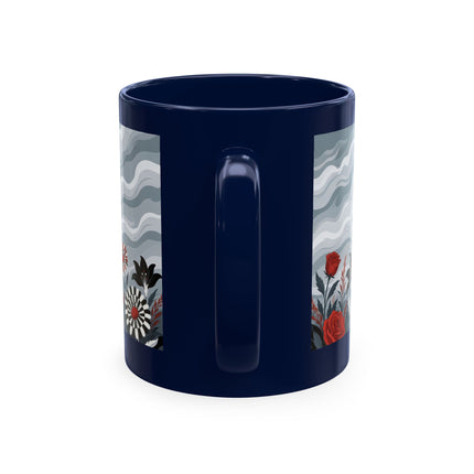 ☂️🌹 The Lady In The Windy Rose Garden Ceramic Mug – Art Deco Fashion Whimsy