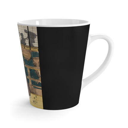 Japanese woman woodcut print by Kikukawa Eizan Latte Mug