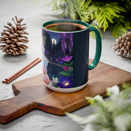 The Moonlit Garden Serenade Colorful Mugs – Art Deco Musical Elegance