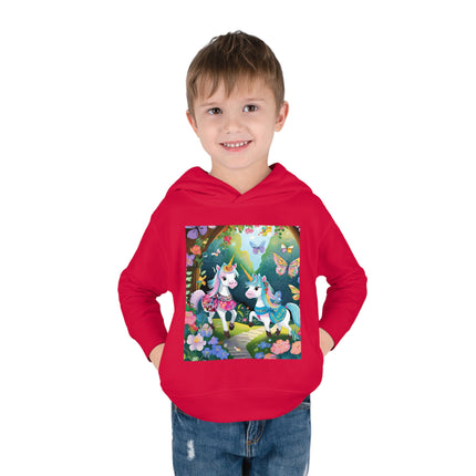 Baby Unicorns and Fluttering Butterflies Toddler Pullover Fleece Hoodie