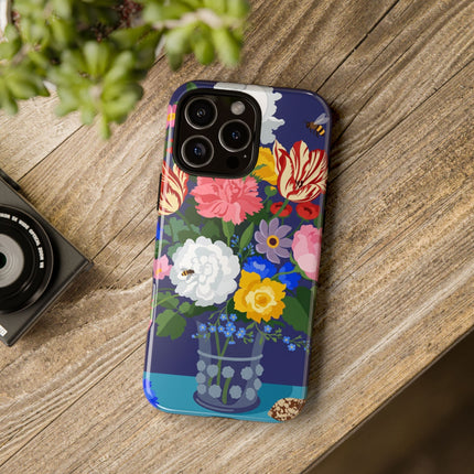 Midnight Floral Bouquet Phone Case – Vibrant Blooms & Enchanted Garden