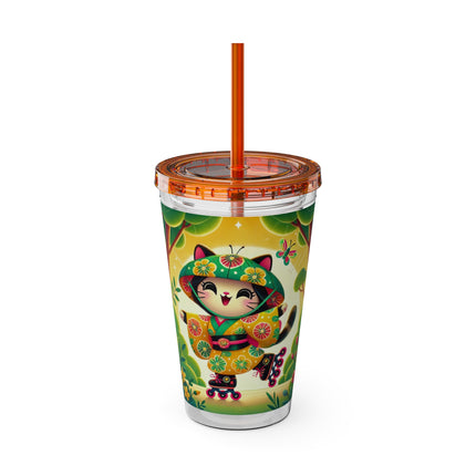 Firefly Dance on Wheels Sunsplash Tumbler with Straw, 16oz