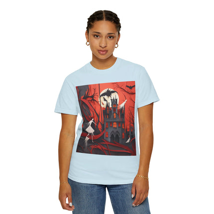 Halloween Night Scene Unisex Garment-Dyed T-shirt