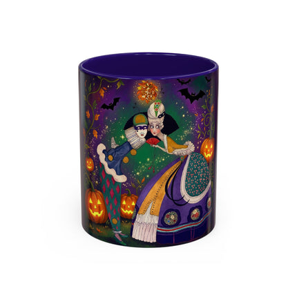 🎭🎃 The Masquerade Beneath The Pumpkin Lantern Colorful Mug – Theatrical Halloween Charm